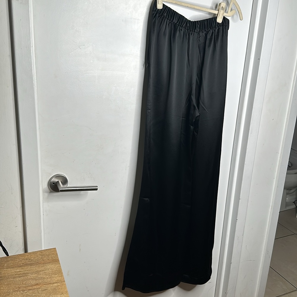 Frame Denim Wide Leg Satin Silky Pants - Picture 6 of 10
